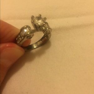 Sterling Silver CZ Engagement Ring